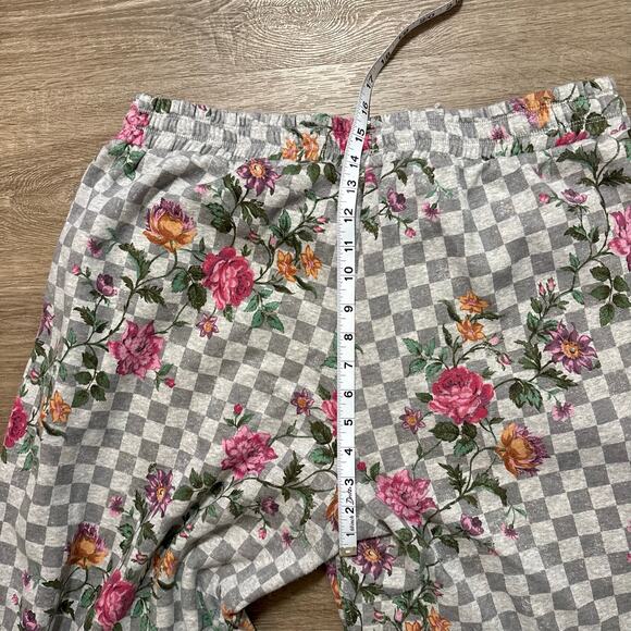 Daily Practice Floral Gingham Fleece Lined Jogger Sweatpants Size L *Rare! - Picture 3 of 6